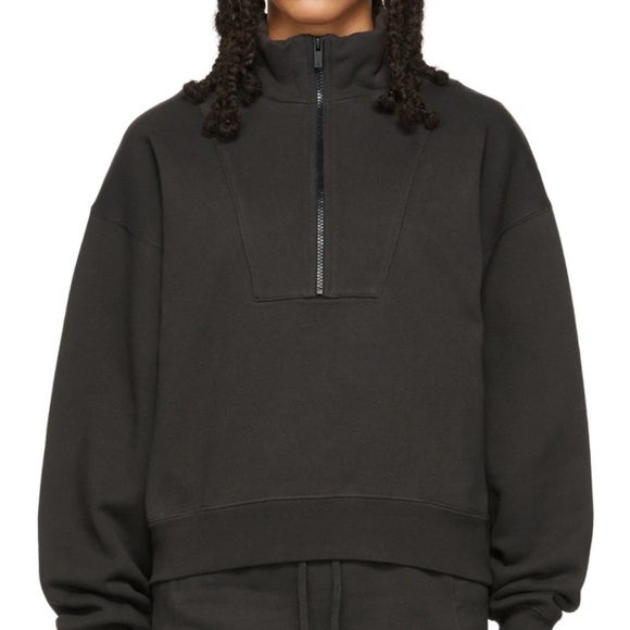 Essentials Tops - ESSENTIALS
Black 1/2 Zip Pullover Sweatshirt